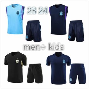 2023 2024 Arjantin Futbol Trailtsuits Dybala Messis 22 23 24 Lautaro Martinez Di Maria Erkekler Çocuk Futbol Gömlek Kısa Kollu Kısa Kollu Eğitim Seti Gömlek Yelek Takım