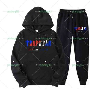 Trainingsanzug Trapstar Marke Gedruckt JIPIN Sportswear Herren T-shirts 16 Farben Warme Zwei Stücke Set Lose Hoodie Sweatshirt Hosen Jogging 220615