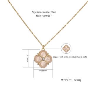 Designer Necklace four-leaf Clover luxury top jewelry Advanced design pink clover Pendant Necklace women's fashion Necklace Jewelry Van Clee jewelry gift