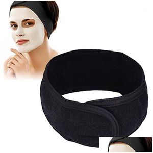 Toalha viagem portátil auto-adesivo spa headband terry pano cabeça com rosto elástico maquiagem meninas faixa de cabelo para mulheres1 gota entrega ho dhocj