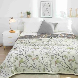 Filtar japansk fritidsfilt och kastar 100% bomullssaffsoffa handduk Enkel dubbel mjuk filt Summer Thin Quilt Flowers Bed Sprid YQ230925