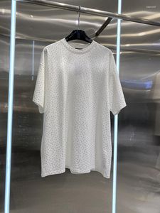 女性用Tシャツ2023menとstuddedドリル大規模なサイズ短袖Tシャツ夏Y2K服ガールズルーズラウンドネックトップ