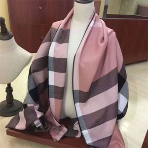 Partihandel Silk Scarf Designer Cotton Long Fashion Shawls Necks Winter Wool Women Wraps Randig Plaid tryckt