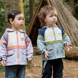 Jackets Spring/Autumn Children's Sprinting Suit Boys And Girls' Contrast Color Combination Outdoor Windbreaker Clothing