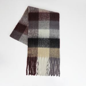 2024 Scarf Coloured Checked Oversized Scarf Tassel Soft Fall Winter Thick Warm Shawl Women Mix colors