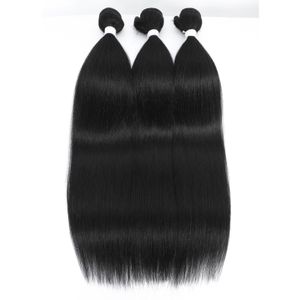 Menschliches Haar Bulks Großhandelspreis Knochen Glattes Haar Bundles Synthetische Ombre Haarverlängerungen Gefälschte Haarfasern Langes Glattes Haar Weben 230925