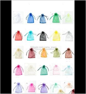 Pouches Packaging Display Drop Delivery 2021 Whole 912Cm Mixed Organza Jewelry Wedding Party Favor Xmas Gift Bags Purple Blue 6085416