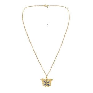 Collana creativa con farfalla di cristallo apribile Collana con ciondolo Ti amo a forma di cuore Moda regalo di gioielli da donna in colore oro argento