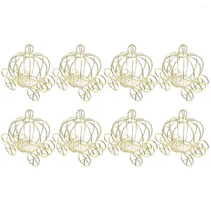 Decorazione per feste 8 pezzi Carrello per caramelle di nozze Centrotavola per carrozza di zucca Decorazione in oro Regalo Contenitore per ornamenti di gioielli di San Valentino