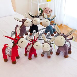 Anime Peluche Ripiene Animali Giocattolo Simpatico Asino Bambola Compagno di giochi per bambini Decorazione della casa Ragazzi Ragazze Compleanno Festa dei bambini Natale 2 Stile 25 cm