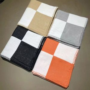 135 by 170cm Plaid Cashmere Blanket Luxury Designer Blankets Designers Blanket Soft Wool Scarf Shawl Portable Warm Sofa Bed Fleece Knitted on Sales