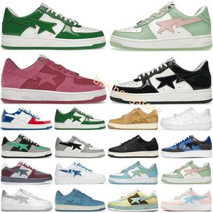 Bapesta sta niskie buty swobodne mężczyźni kobiety Sneaker Nigo projektant kąpieli małp szary czarny patent skórzany zielony biały Abc Camo niebieski różowy zamszowe mody mody trampki l5 l5