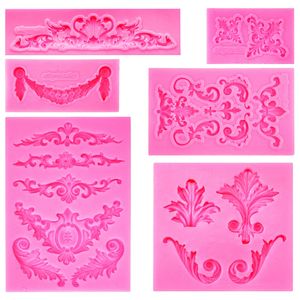 Baking Moulds 3D Carving Flower Lace Silicone Mold Cake Border Decoration Cupcake Top Polymer Clay Embossed 230923