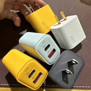 45W Fast Chargers USB A Type C Charger Adapters For Chargeur iPhone Samsung Cargadores Para Celular Smart Phone Wall Charger