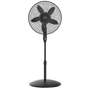 18" Oscillating 4-Speed Large Room Pedestal Fan With Remote Control Large Fans for Home Black Floor Standing Fan Electric Stand