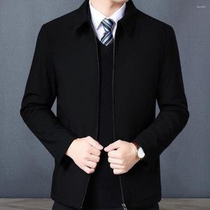 Men's Jackets Men Spring Jacket Stylish Suit Coat Business-ready Zipper Placket Anti-wrinkle Long Sleeve For Fall Office