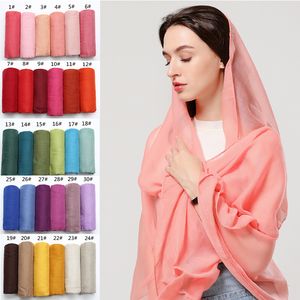 Halsdukar Solid Cotton Scarf Women Hijab Muslim pannband Wrap Shawls mjuk tunn vanlig bubbla headkerchief Pashmina Scarfs Foulard Bandana 230923