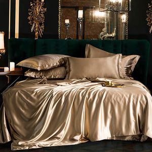 Conjuntos de cama Conjunto de cama de cor sólida Luxo Folha de cama macia e fronhas Qualidade Quilt Cover Summer Bed Set para casa Qualidade Bed Cover Set 230923