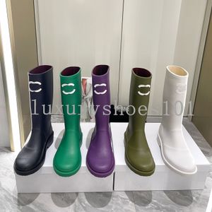 تصميم العلامة التجارية أحذية الركبة Lambskin Women Stretch Boot Bow Decorative Chunky High Heels Sexy Sexy Leather Boots Boots Outdoor Boots