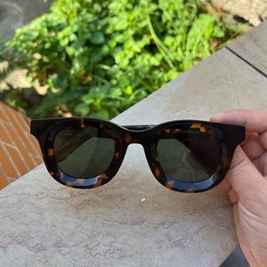 Óculos de sol qualidade artesanal vintage tartaruga marrom uv400 tipo para mulheres homens alto acetato óculos solares rhodeo