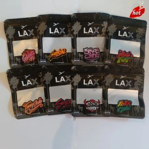 wholesale High Quality 3.5 g LAX bag Matte Black Pouch Frosted Stand Up Aluminum Foil Zipper With Window Flower Bags In stock mylar plastic pack edibles gummies package