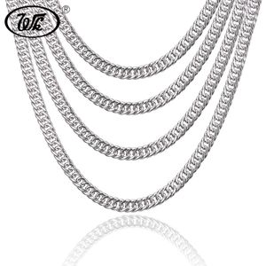 WK autentico argento sterling 925 cubano curb collana a catena da uomo hip hop rapper catene da uomo 4 mm 5 mm 6 mm 7 mm 18 20 22 pollici W9 NM003241d