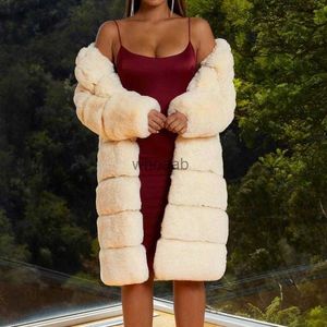 Kadınlar Kürk Faux Kürk Sonbahar Kış Kış Kalın Sıcak Kürk Matar Uzun Kollu Kürklü Ceket Moda Kadın Dış Giyim Palto Artı Boyut YQ230925