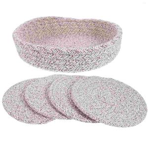 Tapetes de mesa tecidos à mão para casa isolamento térmico placemat copos almofadas decoração café antiderrapante tigela