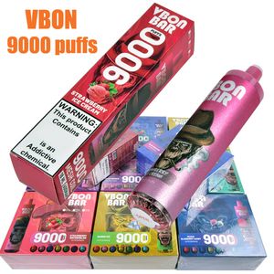 Vbon 9000 9k puffs descartáveis vape caneta e kits de cigarro com bobina de malha bateria recarregável 18 ml pré-preenchido
