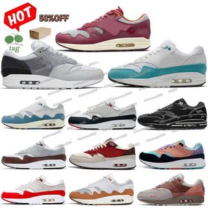 Maxes 1 87 Mens Women Running Shoes 1s Big Size Trainer S Max Sean Wotherspoon White Black Cave Stone Saturn Aqua Monarch Crepe