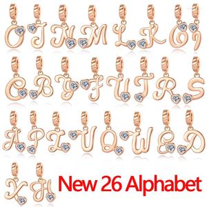 Lose Edelsteine Y2K Accessoires Mode 26 Alphabet Herz Wassertropfen Anhänger für Charm 925 Original Damen Süßes Cooles Schlüsselbein