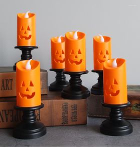 Candle Holders Halloween Decoration Outdoor Light LED Candlestick Lamp Ornaments Props Happy Party Pumpkin
