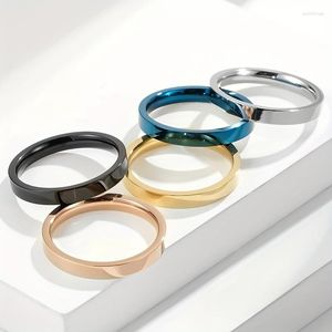 Wedding Rings 5pcs/set 4mm Simple Multi-color Ring Classic Inner Ball And Outer Flat Glossy Party For Men Men's Accessories