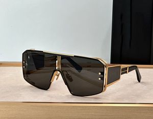Oversized Wrap Sunglasses Gold Metal/Black Smoke Lens Large Shield Glasses Mens Designer Sunglasses Shades UV400 Eyewear Unisex with Box