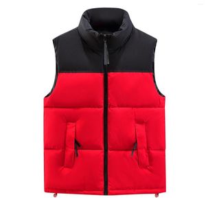 Men's Vests Cotton Vest Autumn And Winter Thickened Thermal Spliced Stand-Up Collar Sports Fashionable Casual Chaleco Hombre