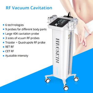 Uppgradera version 9 i 1 Body Slimming Machine Cellulite Ta bort Muscle Relax Collagen Regeneration RF Vacuum Cavitation Multifunction Device