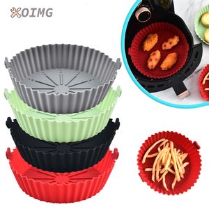 Baking Moulds OIMG Round Replacemen Air Fryers Oven Tray Fried Chicken Basket Mat Fryer Silicone Pot Grill Pan Kitchen Accessories 230923