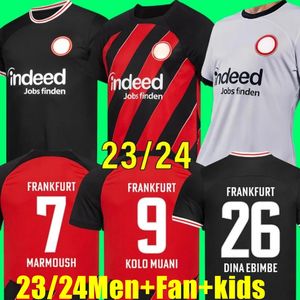 23 24 Eintracht Frankfurt Futebol Jerseys M.GOTZE Home Away Jersey KOSTIC SOW KLAMMERS KAMADA HINTEGGER Terceiro 3º Homens Crianças Kit Camisa de Futebol Uniformes