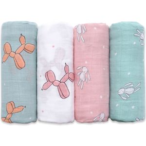 Filtar Swaddling Muslinlife Baby Swaddle Wrap Soft Bamboo Cotton Filt för barnvagn Använd söt Bunny Unicorn Whale 120*120cm 230923