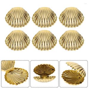 Present Wrap 10 PCS Baby Snack Containrar Shell Candy Box Beach Golden Plastic Wedding Favor Formkartonger för företag