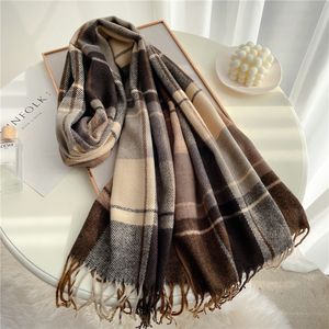 Sciarpe Sciarpe invernali calde e spesse Design Stampa Donna Cashmere Scialle di Pashmina Lady Wrap Nappa Sciarpe Lavorate a maglia Uomo Foulard Coperta 230923