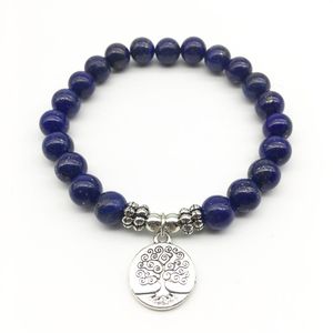 SN1328 Bracciale da donna di moda di alta qualità con lapislazzuli gioielli alla moda fatti a mano albero della vita braccialetto yoga Whole262W