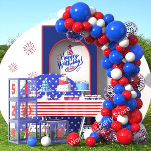 Outros suprimentos para festas de eventos 86pcs balão guirlanda kit arco branco vermelho azul confete balões de látex natal casamento chá de bebê decorações de festa de aniversário 230923