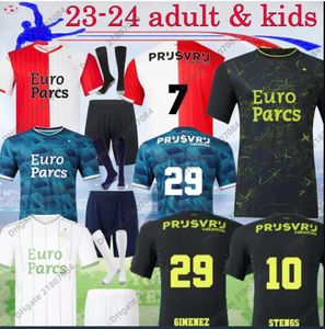23 24 Feyenoords Kokcu Soccer Jerseys Away Gimenez Danilo 2023 Home Trauner Men Kid Kit Hartman Gimenez Paixao Taabouni Timber Red Football Shirt