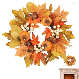 Decorative Flowers Fall Wedding Candle Holder Artificial Candlestick Wreath Garland Organizer Thanksgiving Door Decoration