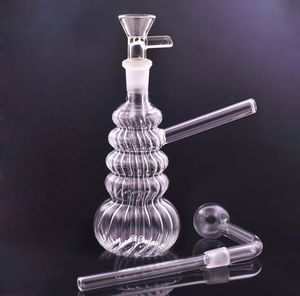 14 mm Dab Rig Bongs Hookah Spiral Design Ręka Paliwa Water Rury Paliwa Rura Łyżka 14 mm Mini Bubbler Tobacco Ash Catcher Bong z olejem garnek paznokciowy DHL Bezpłatnie najtańsze