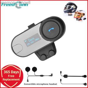 Walkie Talkie FreedConn TCOM SC Bluetooth Motorcycle Intercyl Helmet Headset Wireless Motorbike Head Interphone LCD Screen FM Earphone HKD230925