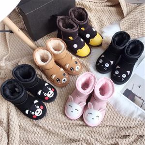 Stövlar barn stövlar australien snö boot designer barn skor vinter klassisk ultra mini tecknad kanin katt korta stövlar wgg baby pojkar flickor ankel tossor päls eu21-35