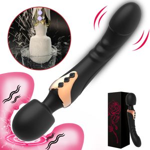 vibratori potente vibratore doppio motore in silicone bacchetta di grandi dimensioni massaggiatore GSpot giocattolo del sesso per coppia stimolatore del clitoride per adulti 230925