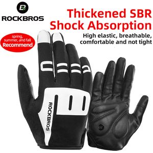 Sports Gloves ROCKBROS Touch Screen Full Fingers Gel Sports bike Cycling Gloves MTB Road Bike Riding Racing Gloves Spring Autumn Bicycle Glove 230925